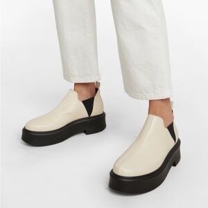 The Row Robin Leather Platform Ankle Boots